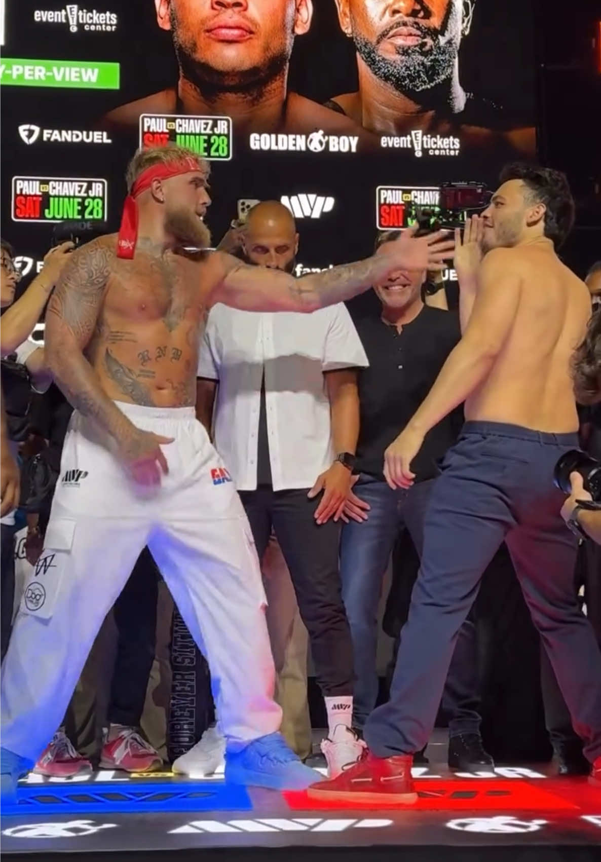 A post by @jakepaul on TikTok caption: Going to slap him all around the ring tonight. LIVE ON DAZN PPV. #PaulChavez