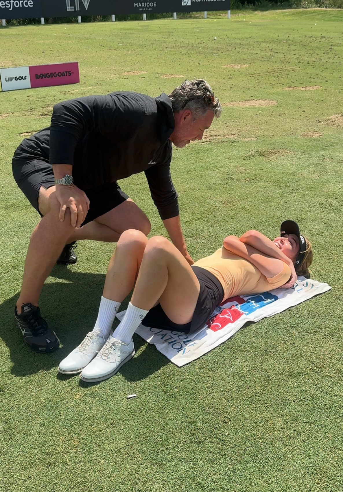 A post by @graceeecharisss on TikTok caption: @Smash GC thanks for the adjustment #golf 
