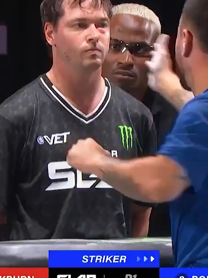 A post by @powerslap on TikTok caption: Blackburn brought his all to defend his title last night 💥 Rewatch all the action from $VET #PowerSlap13 NOW on YouTube