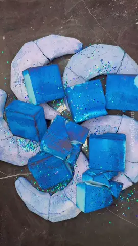 A post by @asmrcloudchalk on TikTok caption: 💙 dyed blue gym chalk & blue reform 💙