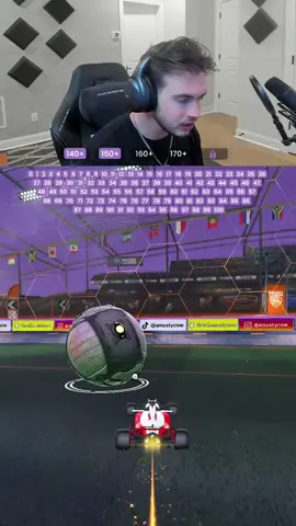 A post by @amustycow on TikTok caption: day 28 of racing @uuest  (west) to see who can hit every kph in a row #rocketleague 