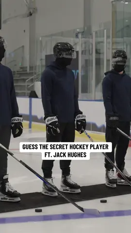 A post by @bauerhockey on TikTok caption: Jack Hughes with the bold elimination 😂 Watch the full video on Bauer’s YouTube channel 🚨