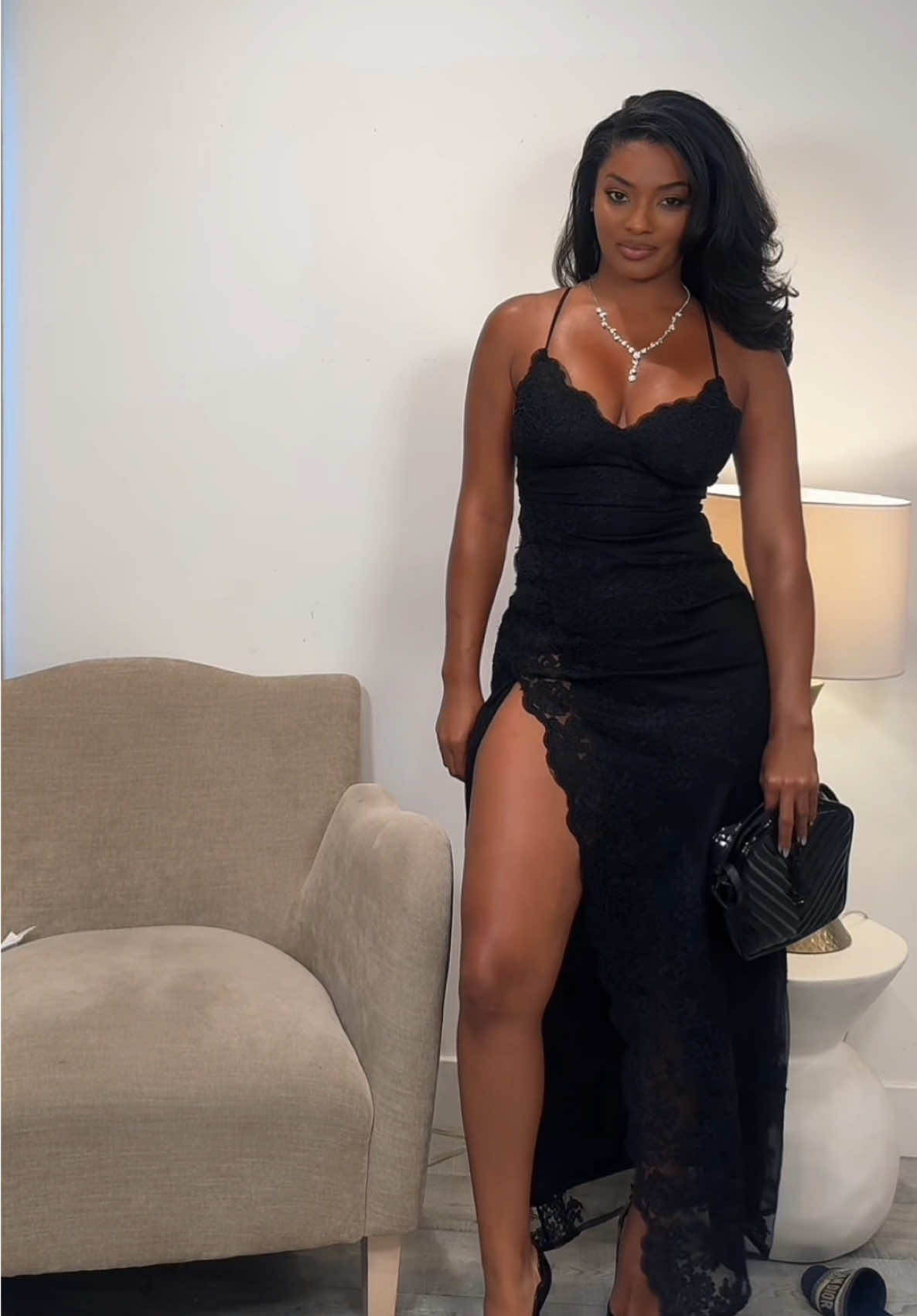 A post by @la_britney on TikTok caption: @LaNation Shop LACE ME dress now live 🖤