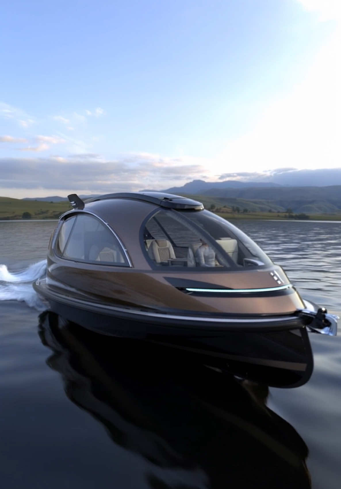 A post by @jetcapsule on TikTok caption: #jetcapsule #lx #880hp twin #6ly  @YANMAR Marine  #jet #capsule #transportation #yacht #privatejet #seajet #luxury #mobility #watermobility #hyperjet #hyper #hyperyacht #boat #watercraft #speedboat #granturismo #gt 
