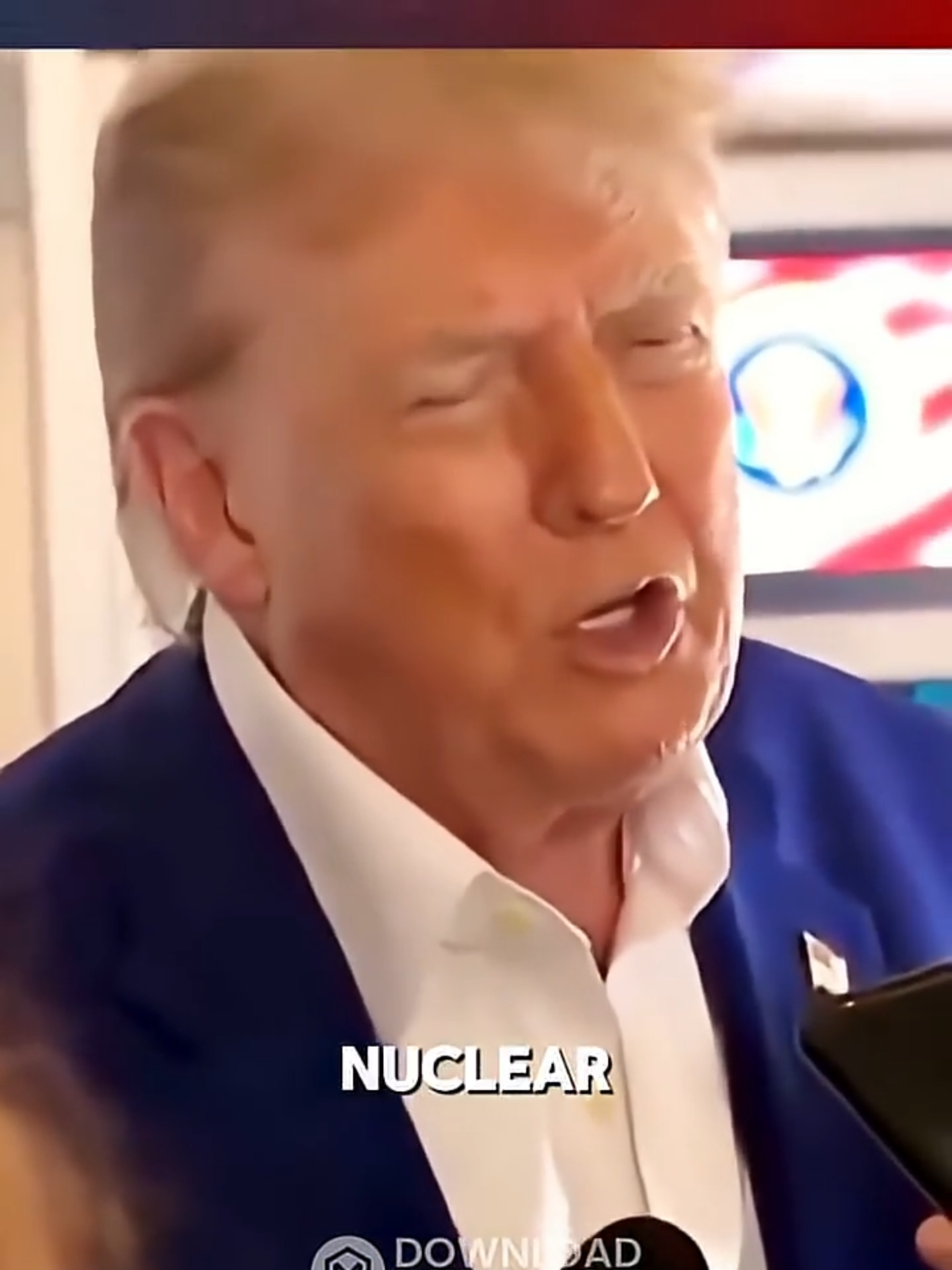 A post by @patrickbetdavid on TikTok caption: Trump shares his thoughts on regime change in Iran.