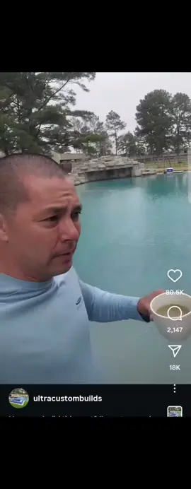 A post by @ultrapools on TikTok caption: "Guys, don’t let the $400K price tag on this pool scare you. That’s just because of the size. 💰 The best part? We can design something just like it—and scale it up or down to fit your budget. 🔥 Big, small, modern, classic—whatever you’ve seen and love, we can make it happen YOUR way. 🙌 Every project we do is fully custom. You dream it, we build it. 🛠️ Drop a comment or DM us—let’s design your dream backyard! 🏝️💬"