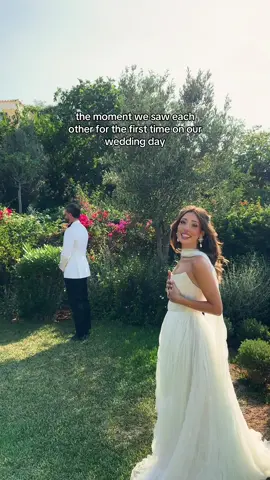 A post by @mayakapouranis on TikTok caption: I was completely blown away by how amazing he looked 🤍 doing a first look grounded both of us in a way that we didn’t know we needed. #husbandwife 