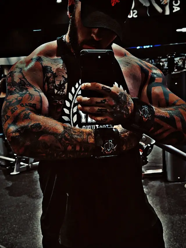 A post by @countryboy1524 on TikTok caption: Don’t let the demons come out and play! #fyp #gymjunkie #tattoos 