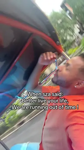A post by @geonce_ on TikTok caption: Drunk in a tuk tuk in Thailand is top tier #fyp #travel #trending #fypシ #bangkokthailand #tuktuk  #vacation  #sza  #humor 