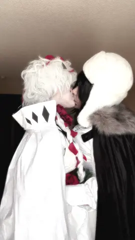 A post by @lilacbroccolib on TikTok caption: I’d let the world burn Nikolai: @Glitch  #bsd #bungoustraydogs #bsdcosplay #bungoustraydogscosplay #fyodordostoyevsky #fyodorcosplay #nikolaigogol #nikolaicosplay #fyolai #fyolaicosplay 
