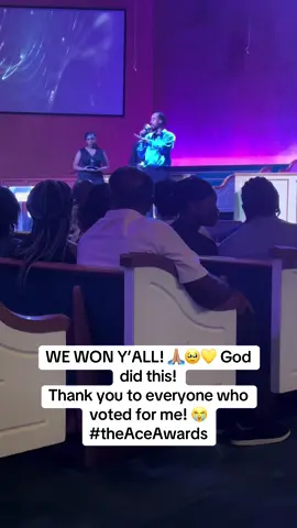 A post by @yeahitstyg on TikTok caption: Y’ALL GUESS WHAT GOD DONE DID⁉️ HE ALLOWED US TO WIN “Best Comedian” at this year’s 2025 @the_aceawards 🥹🙏🏽🏆💛💛 Thank you SO much to everyone who voted for me! 💛 God, I’m so thankful and still in awe. Remember to STEP OUT THAT BOAT and walk with Jesus -  even when you or those around you may not understand the MOVE that GOD has called you to act on 🎯🛶🙌🏽 be obedient, move with faith & watch GOD work in YOUR LIFE! #ItsYourCallingNotMans #ACEAwards @Brandon L. Smith 