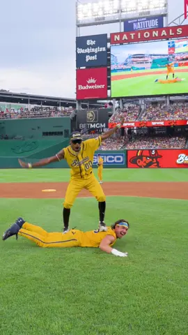 A post by @thesavbananas on TikTok caption: Plot twist: This was filmed by crazy Steve🤪 @Maceo Harrison @Coach RAC  #savannahbananas #drakeandjosh #baseballboys #bananaball 