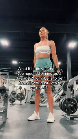 A post by @julesfitfromladder on TikTok caption: Link in bio babe! Workout for free with me! #dumbbell #abworkout #transformation #toned #workoutplan #deepcore #pilates #abchallenge #tonedstomach #pilatesworkout #abs 