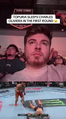 A post by @barstoolsports on TikTok caption: TOPURIA DEFEATS CHARLES OLIVIERA IN THE FIRST ROUND 😦 @Jack Mac @Big Ev @Spinnin Backfist 
