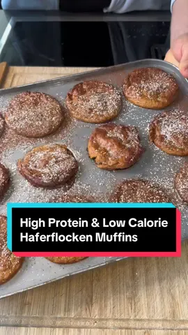 A post by @fitness.compani0n on TikTok caption: 88 KCAL - High Protein HAFERFLOCKEN MUFFINS 🔥 |Anzeige ist raus für die ESN Week Bei der ihr mit Code: „FITROB“ bis zu -50% SPAREN und mich sowie meine Arbeit hier unterstützen könnt Vielen Dank für euren Support, das ist alles andere als selbstverständlich für mich ❤️🙏🏼 (Link ist im Profil)  🔹Nährwerte (1 Muffin): 88 kcal | 8,75g KH | 7,5g EW | 2,6g F Gesamt: 1057 kcal | 105g KH | 91g Eiweiß | 32g Fett Proteinreich ✅ Schnell & Einfach ✅ Kalorienarm ✅ Extrem Lecker & Gesund ✅ 🔹Zutaten (12 Stk.): - 100g Haferflocken  - 200g Magerquark - 8g Backpulver - 150ml Mandelmilch - 1 Ei (55g) - Süßungsmittel der Wahl - 30g Designer Whey - 2 Designer Bars (Dark Cookie) . . . #highprotein #eiweiß #proteine #muskelaufbau #muffins #magerquark #haferflocken 