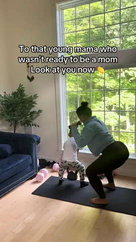 A post by @getfitwithjulia on TikTok caption: “Mommy I workout like you”  I lost it 😭😭😭🫶🏻