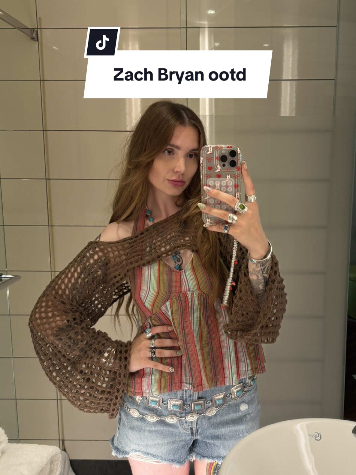 A post by @meggsfordays on TikTok caption: Outfit of the day for a day for Zach Bryan at Hyde park BST🤠❤️ #ootd #outfitoftheday #fitcheck #zachbryan #zachbryanconcert #hydepark #bst 