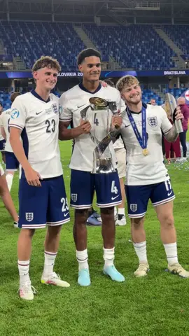 A post by @uefaeuro on TikTok caption: The Liverpool boys celebrate becoming #U21EURO champions 🏴󠁧󠁢󠁥󠁮󠁧󠁿🏆 #TylerMorton #JarellQuansah #HarveyElliott 