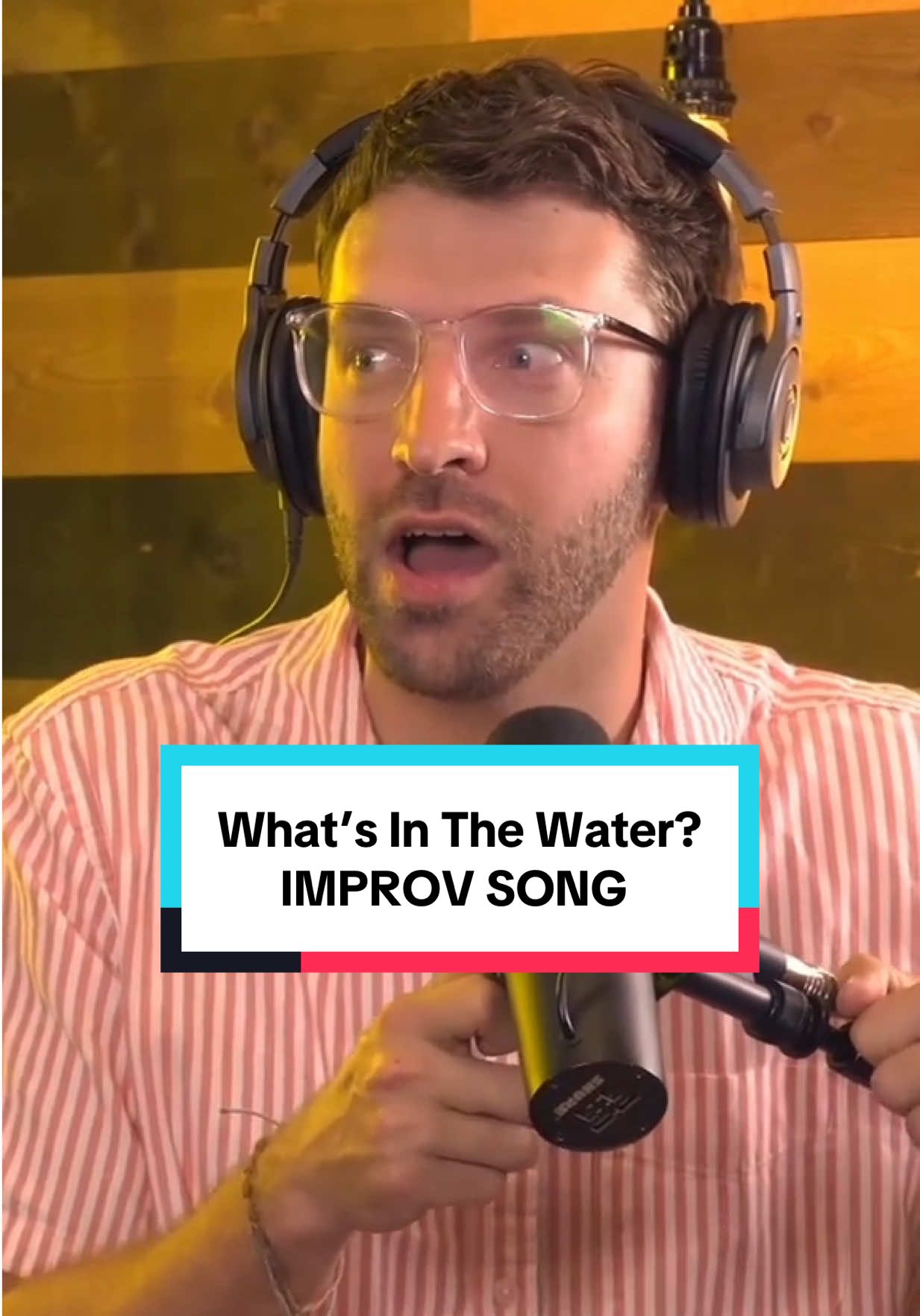 A post by @theimprovguy on TikTok caption: What’s in www.LAUGHPASS.tv? Hundreds of bonus episodes, producer perks, and a private discord community! #improv #song #musicalmonday #improvbroadway 