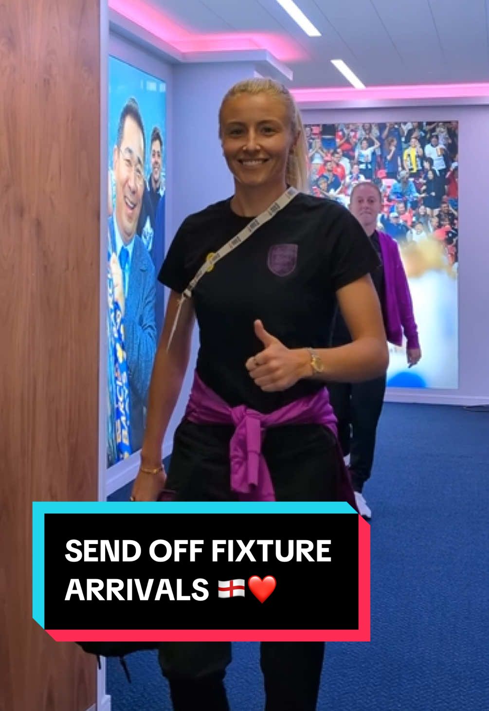A post by @england on TikTok caption: The final game before #WEURO2025 🛫 LET’S GET IT LIONESSES 👊 #england #lionesses #EnglandvsJamaica 