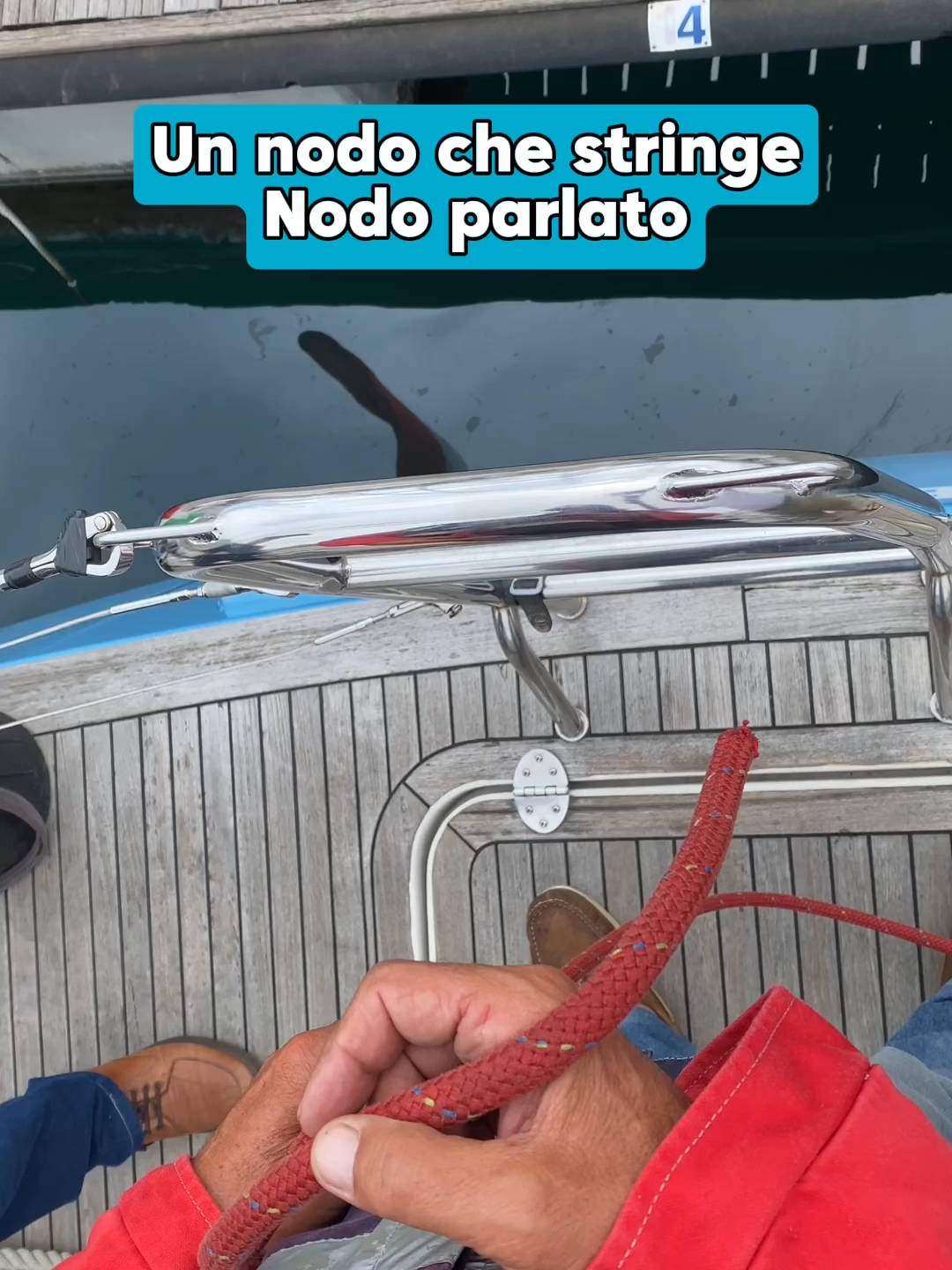 A post by @beppe.veirana on TikTok caption: Devi assolutamente saperlo prima di salire a bordo! Il nodo parlato è fondamentale: devi imparare a farlo prima di salire su una barca. ⛵ Imparalo in meno di 10 secondi con questo video. 🇮🇹 👉🏻 E poi seguimi che ti consiglio! ..... #nautica #genova #beppeveirana #patentenauticaentro12miglia #barcaavela #regatavela #barcaavela #barcausata #liguria #liguriansea #apprendistavelista