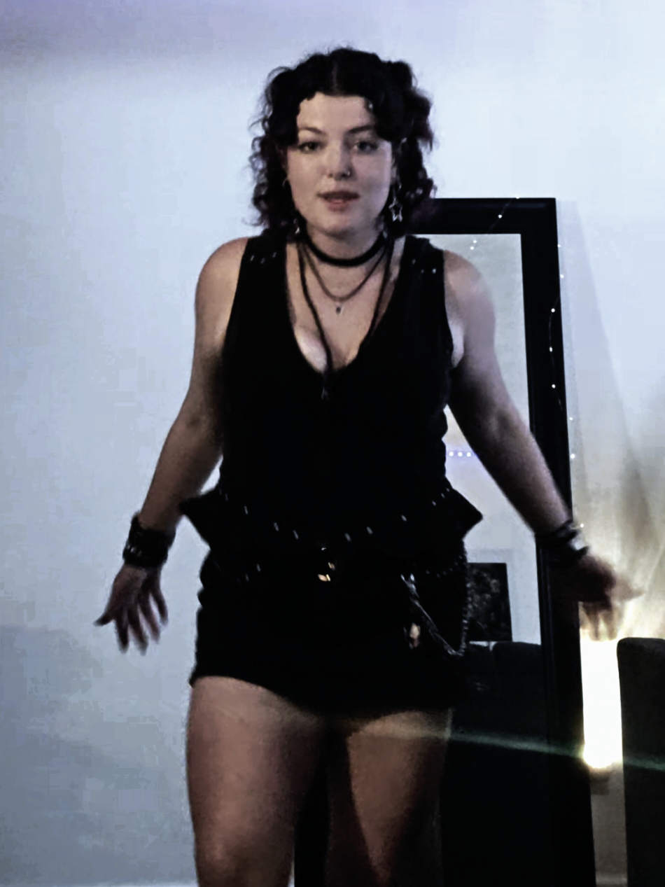 A post by @ on TikTok caption: #rockthatbody #wlw #grungeaesthetic #emo #dance #lipsync i cant dance part 459494939