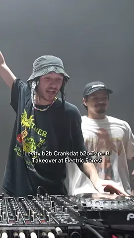 A post by @levitymusic on TikTok caption: LevDat B! Crankity B! LeviTape Crank! This b3b was the best night ever, thank you to everyone who came and made this so special with us ❤️ @CRANKDAT @Tape B  Songs: Levity - Flip it —> Move Your Body (@Hurtboxofficial remix) #edm #ElectronicMusic #dubstep #electricforest 