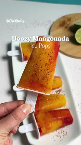 A post by @cocktails on TikTok caption: Turn up the flavor this summer with a boozy mangonada popsicle🥭 Link for the popsicle mold is in our bio. @cocktails may earn commission through links in our socials.  Ingredients: - 1/3 cup tequila - 1 cup frozen mango - 1 cup mango juice - 1 & 1/2 oz. lime juice - chamoy - tajín #mango #mangonada #boozy #tequila #frozen #popsicle #mangonadamargarita #summer
