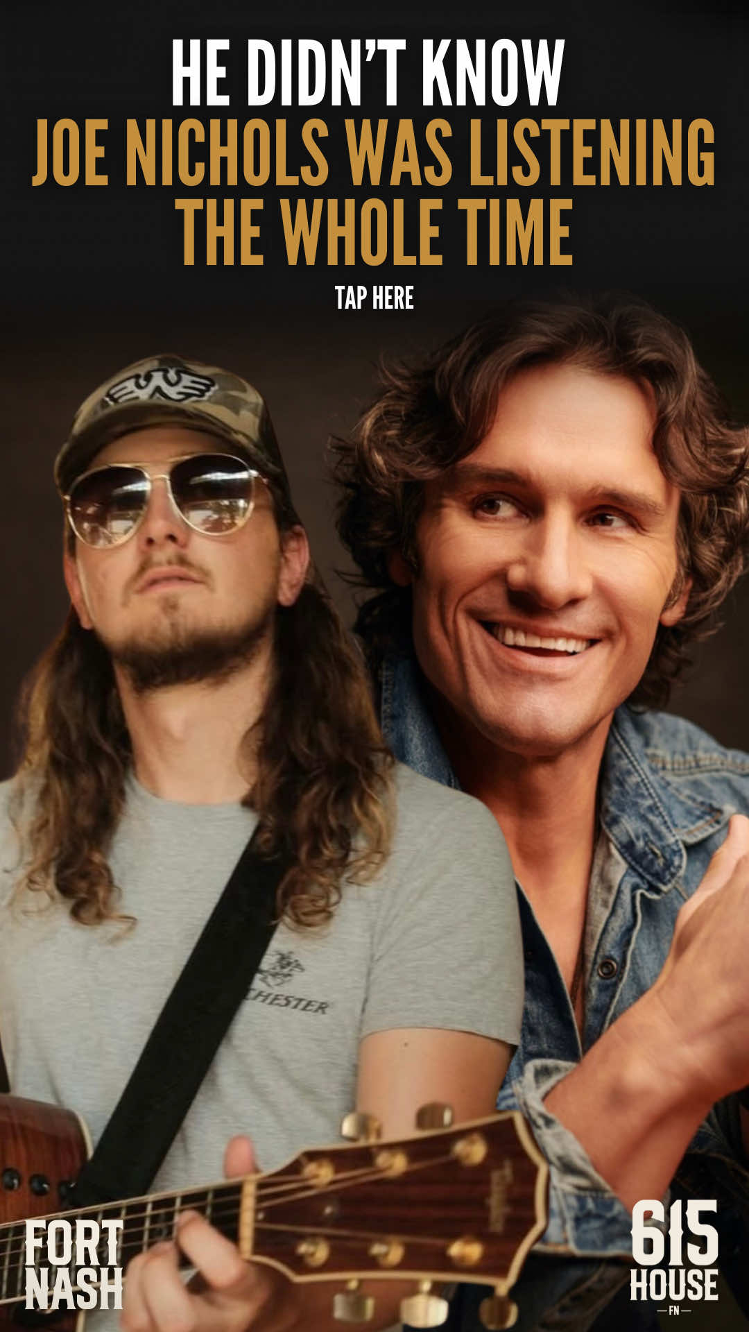 A post by @the615house on TikTok caption: Welcome back to THE MUSE 🎤  We surprised @Josiah Siska with the legend himself @Joe Nichols and you HAVE to see his reaction 😂 #countrymusic #themuse #joenichols #fortnash