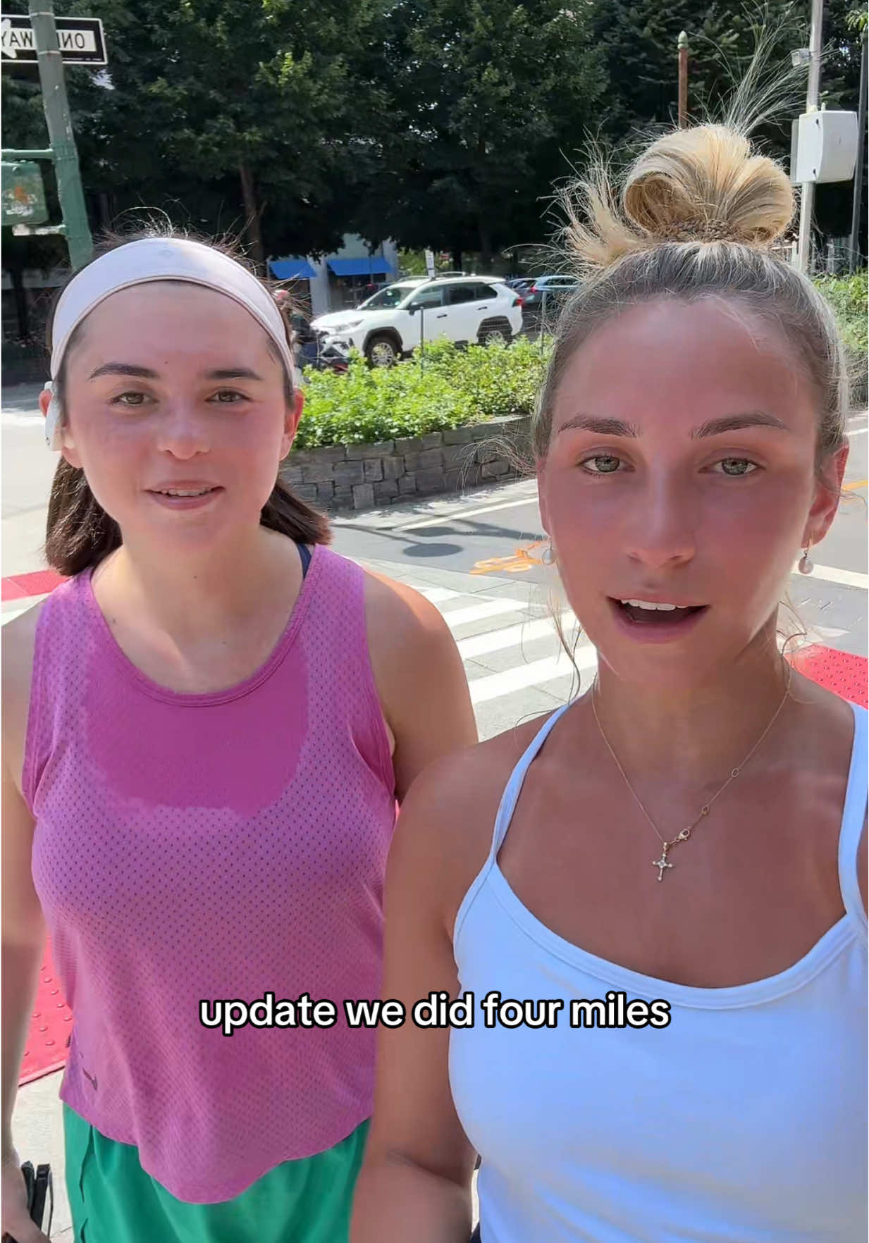 A post by @katiefeeneyy on TikTok caption: Lauren said she was hoping she’d run into me in the city and now we’re running together!!😂