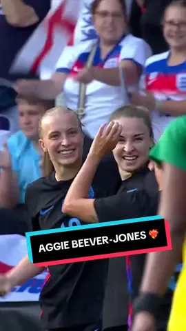 A post by @england on TikTok caption: 5️⃣ goals in 5️⃣ games for Aggie Beever-Jones 🥶 #england #lionesses #EnglandvsJamaica #aggiebeeverjones 