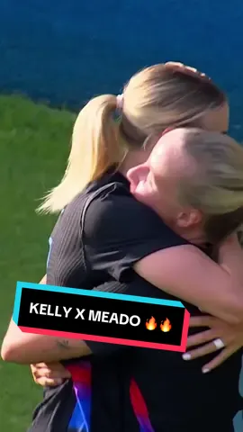 A post by @england on TikTok caption: That Kelly 🔗 Meado combination ❤️‍🔥 #england #lionesses #chloekelly #bethmead #EnglandvsJamaica 