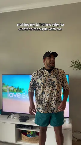 A post by @alexandjessicaa on TikTok caption: As soon as I saw this trend I made Mr love island himself tell me WHY HE WANTS TO RECOUPLE 🤣#alexandjessicaa #loveislandusa 