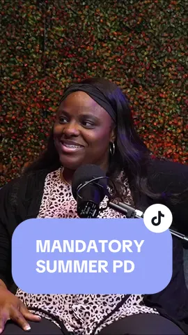 A post by @bored_teachers on TikTok caption: Tell us in the comments, if you feel like summer conferences are necessary? 💭  Be sure to check out the latest episode of the  @Teachers Off Duty Podcast 🎙️ ✨