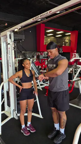 A post by @niyah.wanya on TikTok caption: she really be pressing me😂            #niyah #nwfam #fyp #couplestiktok #christiancouple #gym #gymtok #gymcouple 