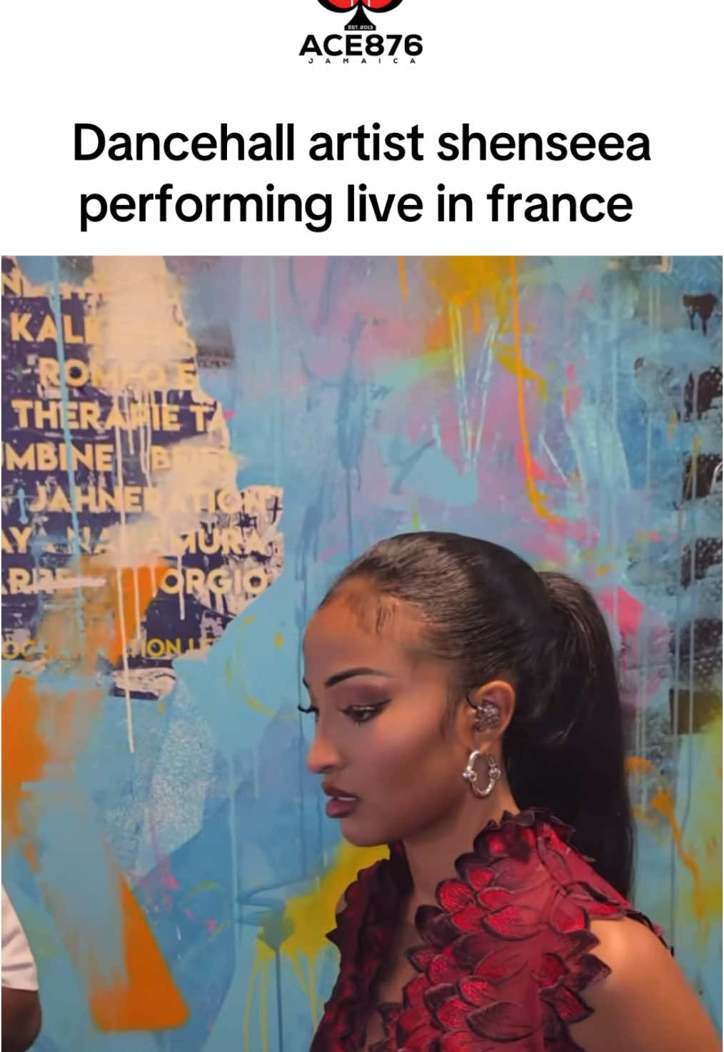 A post by @ace876media.ent1 on TikTok caption: Dancehall artist shenseea performing live in france 