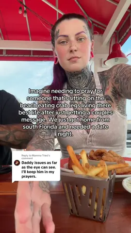 A post by @miss.spider.legs on TikTok caption: Replying to @Mamma Tried It’s always those no face keyboard warriors that have everything to say. Yet never say it to our face 🤣🤣🤣 ##spiderlegs##southflorida##crablegs##beach##datenight##yallternative##biker##relationshipgoals##fyp##tattooed