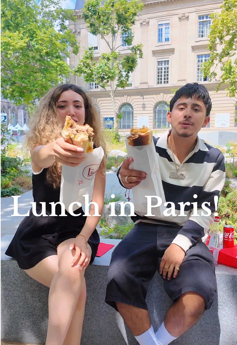 A post by @paulinat on TikTok caption: Have lunch with us in Paris @blesiv 🥳 these baguettes did not disappoint 😍 #vlog #paris #pautorres #blesiv 