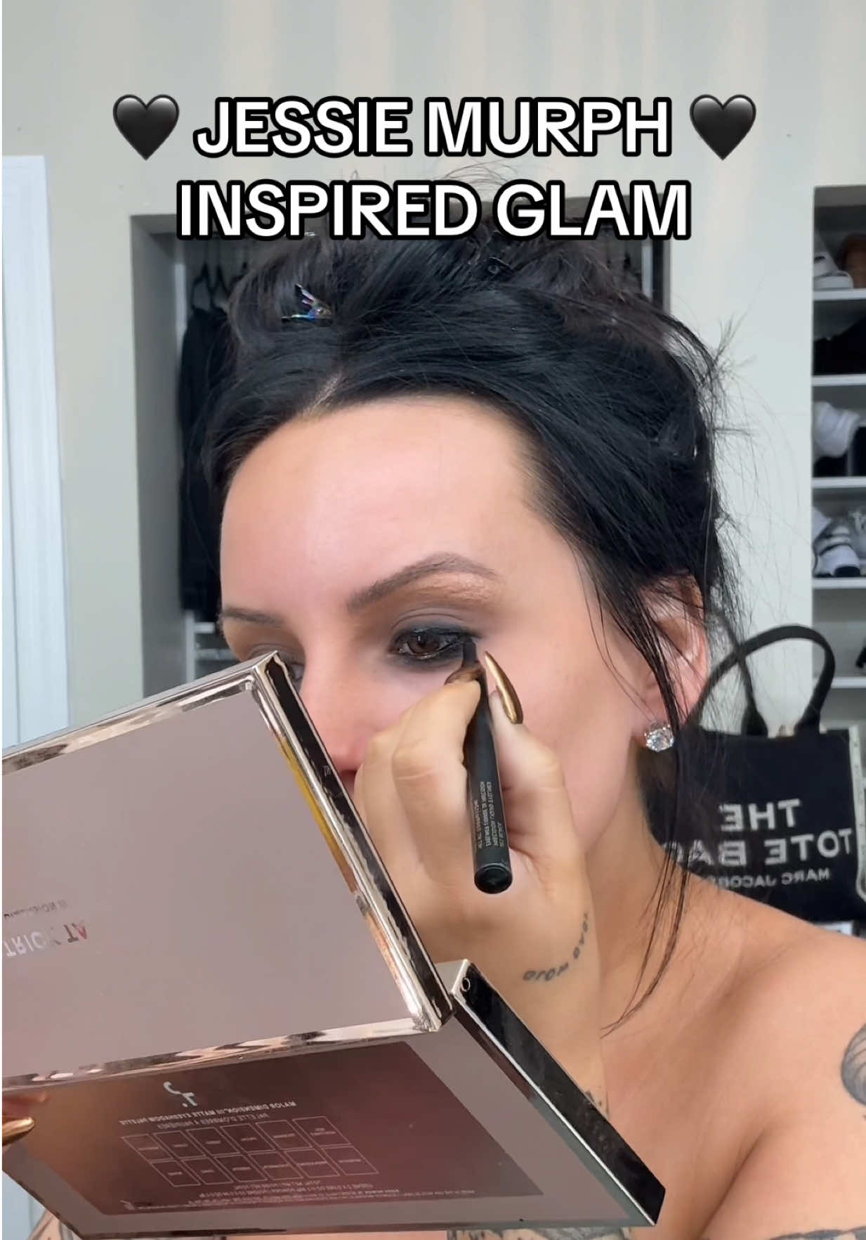 A post by @noelleglammua_ on TikTok caption: @J E S S I E  M U R P H only 37 days until i get to see my girl 😭 #jessiemurph #90sglam #90sgrungemakeup #grungemakeup #grwm #makeupturorial #trusttheprocess  