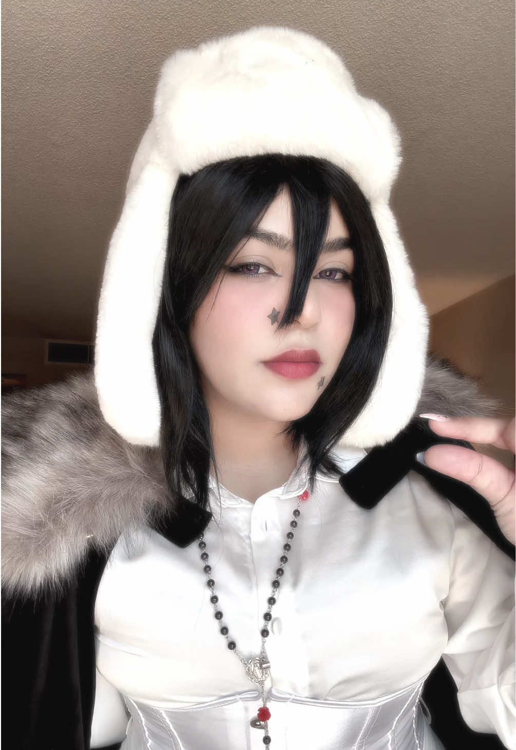 A post by @lilacbroccolib on TikTok caption: Last Fyolai Vid! Nikolai: @Glitch  #bsd #bungoustraydogs #bsdcosplay #bungoustraydogscosplay #fyodordostoyevsky #fyodorcosplay #nikolaigogol #nikolaicosplay #fyolai #fyolaicosplay 