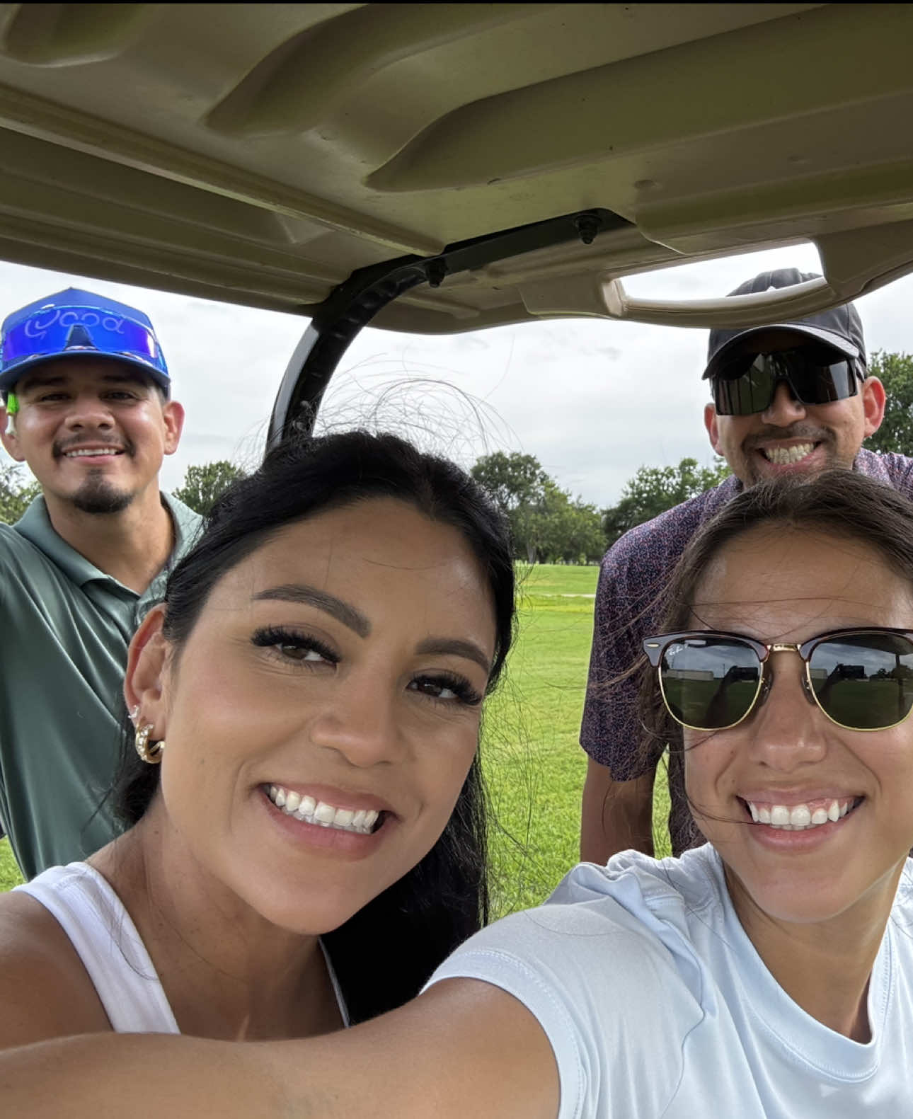 A post by @hannahsifuentes_ on TikTok caption: First time golfing: 10/10 commitment, 3/10 contact 😅⛳️