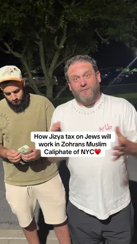 A post by @jacobbergeractor on TikTok caption: Here to explain how Jizya tax will work for my fellow Jews in Zohrans Muslim NYC♥️