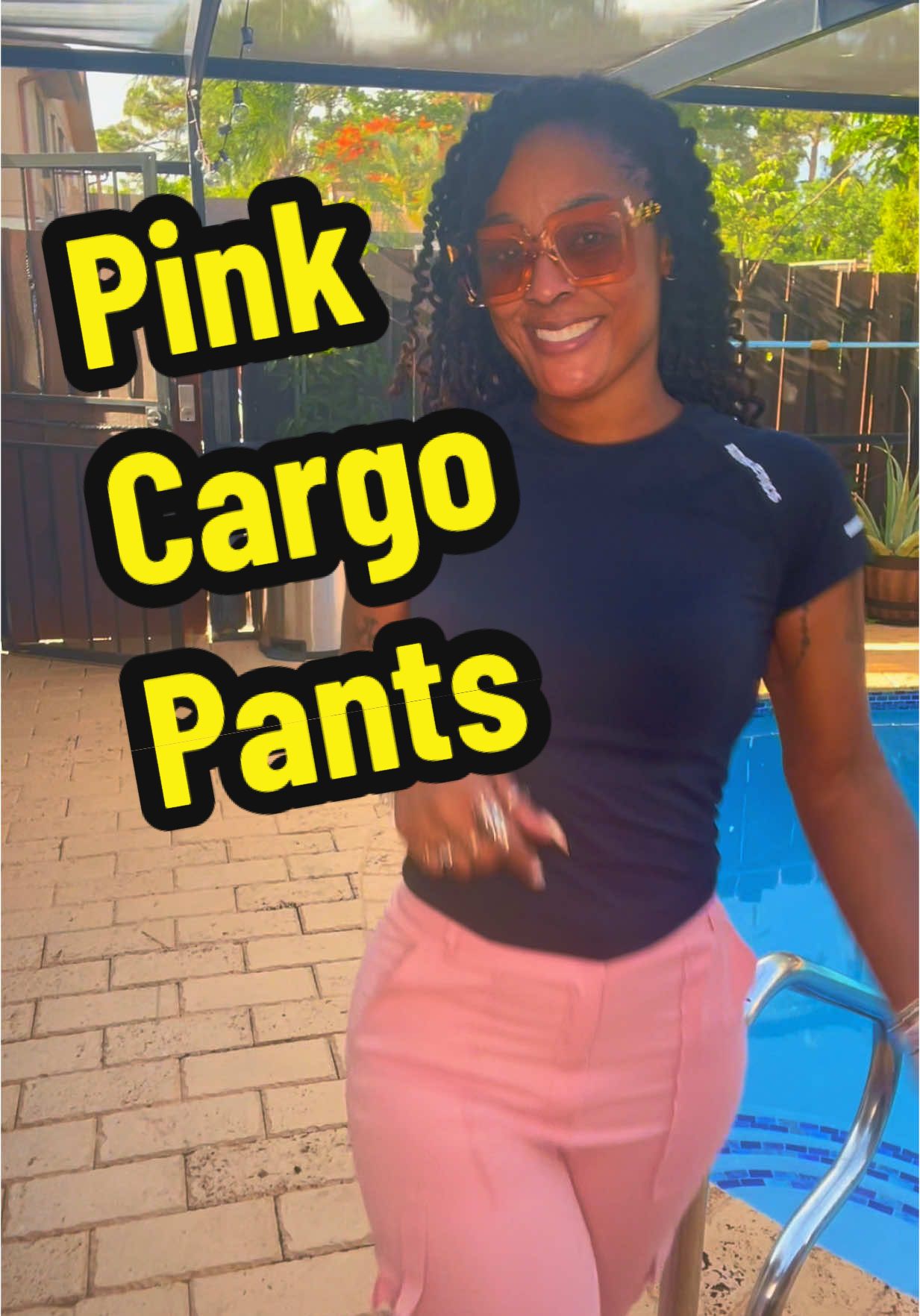 A post by @ashybermudez on TikTok caption: #tiktokshopcreatorpicks #dealsforyoudays These cargos are not for you if you’re taller than 5’7” but they’re very comfortable and has a great stretch! #fashion #cargopants #momover40 