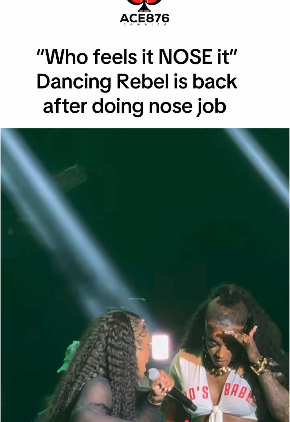 A post by @ace876media.ent1 on TikTok caption: “Who feels it NOSE it” Dancing Rebel is back after doing nose job 