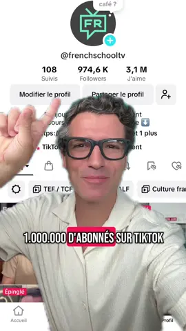 A post by @frenchschooltv on TikTok caption: Bientôt 1 million d’abonnés !