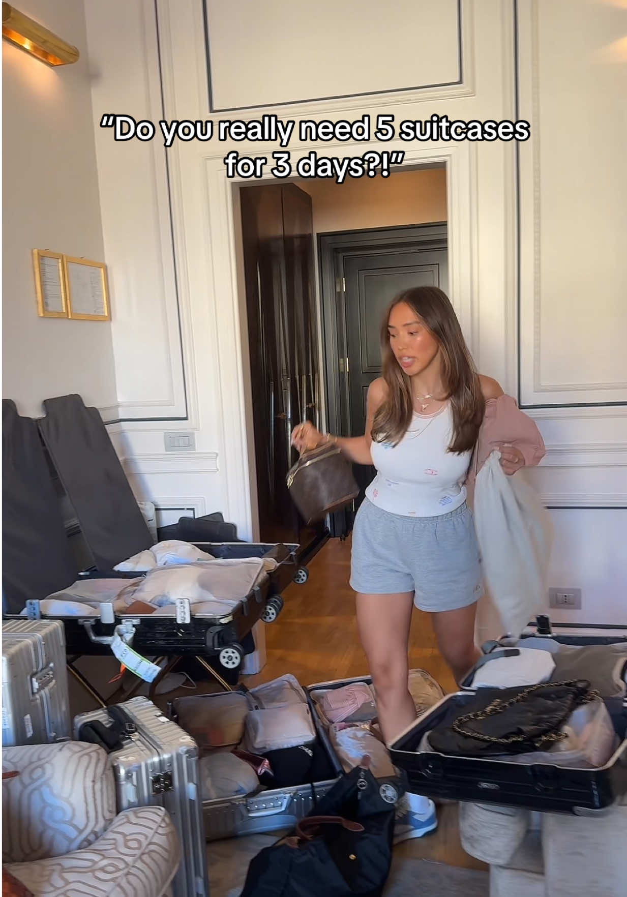 A post by @adorable_caro on TikTok caption: I AM STANDING ON BUSINESS OK?!!! #overpacking#traveltiktok#traveltok#viral#trending#viralvideotiktok