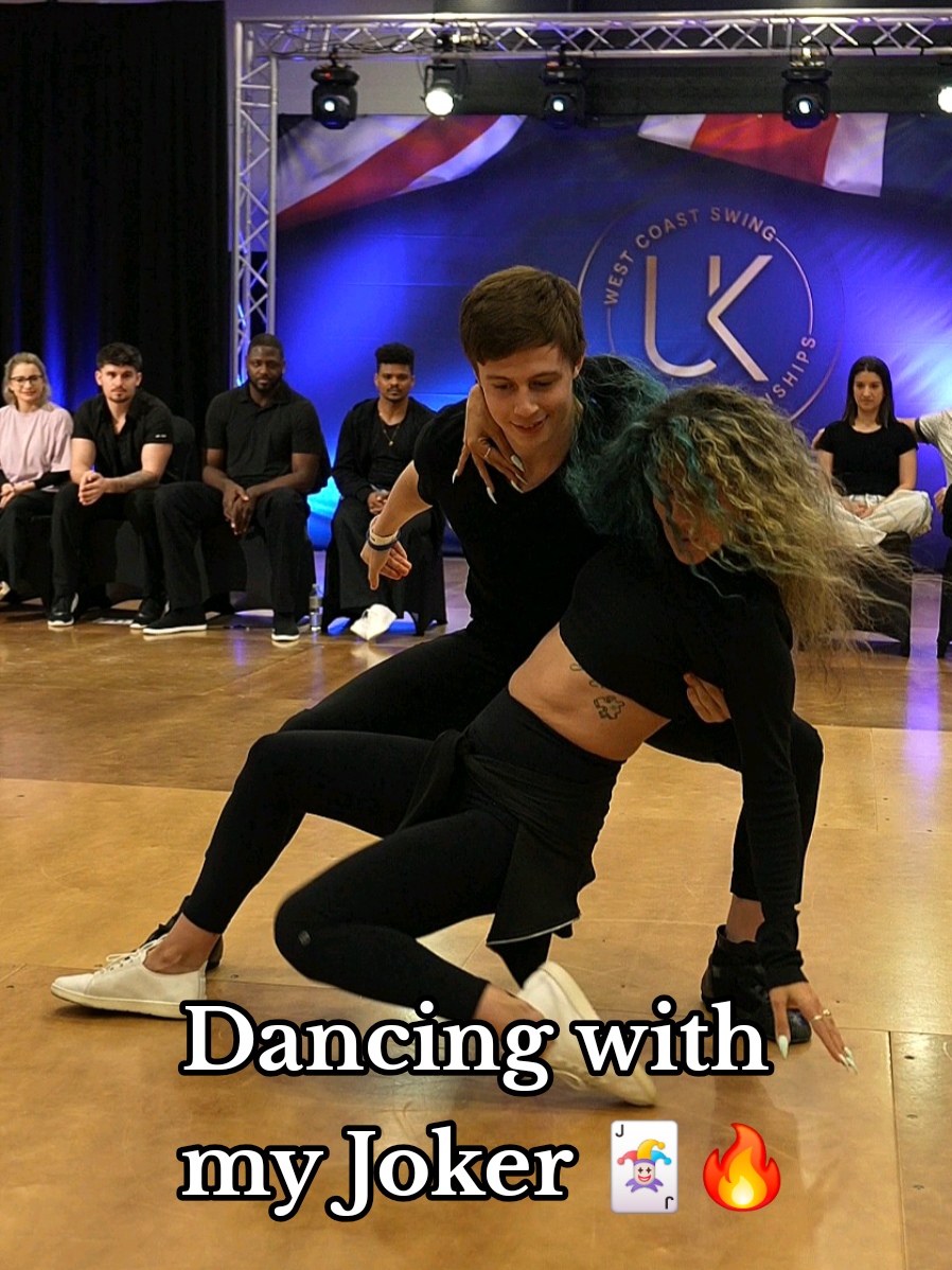 A post by @leolorenzooo on TikTok caption: Competing with my Joker 🃏🔥 Simply an absolute pleasure to share the floor with this dance beast everytime 😍 Insta 🕺@leolorenzooo  💃@karinkakun  🎥@affinityswing  🏢@ukwcschamps  Feel free to share 🙏 #dance #dancers #dancer #danse #danseurs #danseur #wcs #westcoast #westcoastswing #modernswing #coupledance #dancehall #dancing #dancevideo #dancevideos #dancelife #dancerlife #pro #profesionals #teachers #art #artists #artist #video #videooftheday #reel #reels #leolorenzooo #leolorenzo 