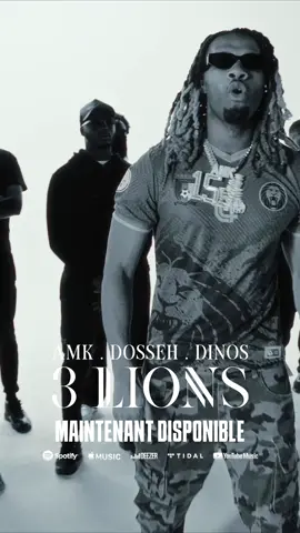 A post by @amk75officiel on TikTok caption: “ 3 LIONS “ 🦁🦁🦁🇨🇲 FEAT @DOSSEHOFFICIAL & @Dinospichichi  CLIP TOTALEMENT DISPO MES OUTSIDERS ‼️ #pourtoi #fyp #Newmusic 