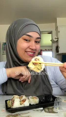 A post by @sharmineats on TikTok caption: Meijers Sushi be hitting 🍣 #fypシ #sushimukbang #sushilover #wieiad #sharmineats 