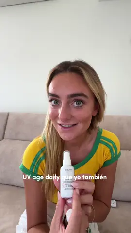 A post by @nataliaxprr on TikTok caption: como embajadora te digo que es muy de madre llamarte para preguntarte si te has puesto crema, y la mía sabe que la Vitamina C y el Capital Soleil UV Age Daily con SPF50+ con textura ultra fluida e invisible de @Vichy Laboratoires son igual de importantes para estar radiante ✨ #MEvsUV #VichyLaboratoires #LaboratoriosVichy #Skincare 